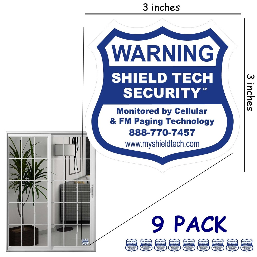 6 FRONT ADHESIVE WINDOW DECALS -WARNING STICKER ALARM SECURITY SYSTEM PK A