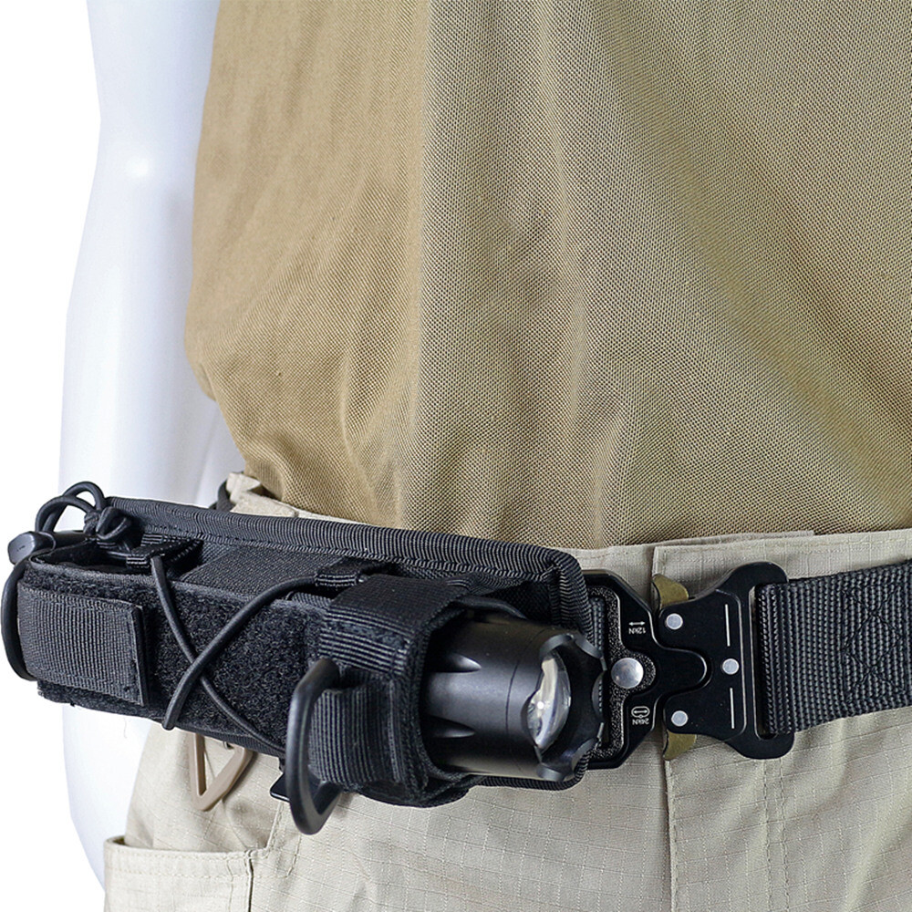 Tactical Nylon Molle Flashlight Holder Belt Holster Flashlight Torch Case Pouch