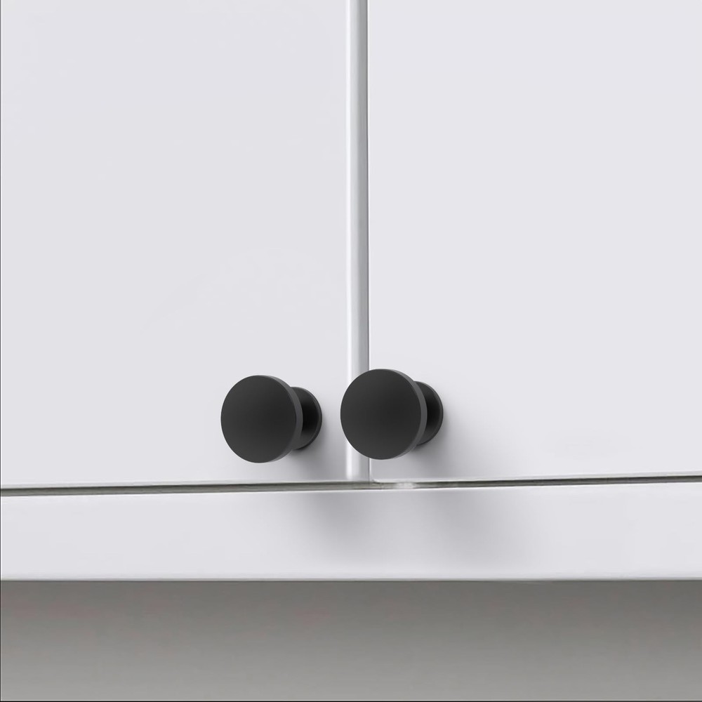 10 Pack 1-1/5Inch(30mm) Cabinet Knobs Black Matte Kitchen Cabinet Knobs for D...
