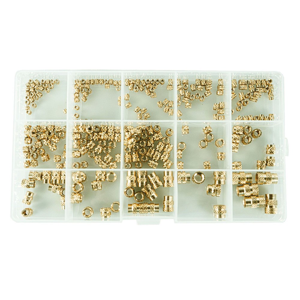 300pcs 7 Models 15 sizes M2-M6 Brass Threaded Inserts for Plastic 3D Printing