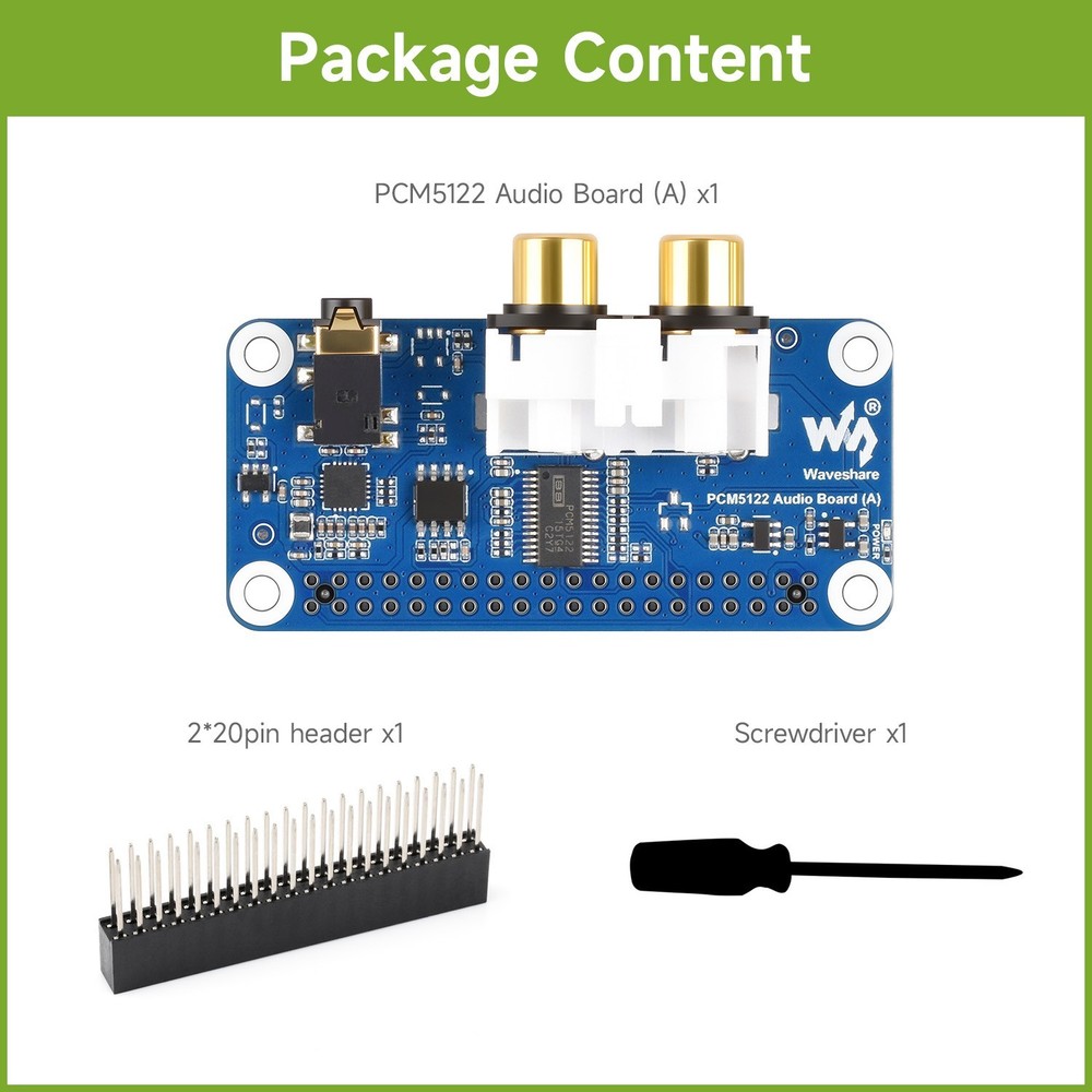 Waveshare PCM5122 HIFI I2S DAC Audio Board For Raspberry Pi Based On 40PIN GPIO