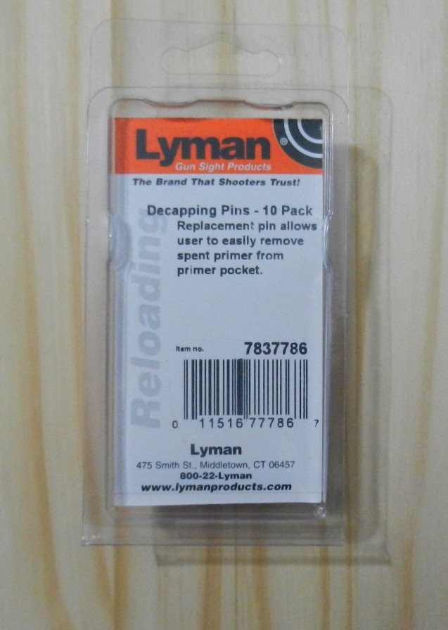Lyman Reloading; Decapping Pins; 10 Pack; 7837786