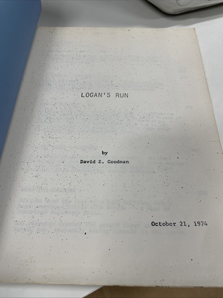 “Logan’s Run” First Draft Original Script David Z. Goodman 1974 Sci Fi Rare HTF