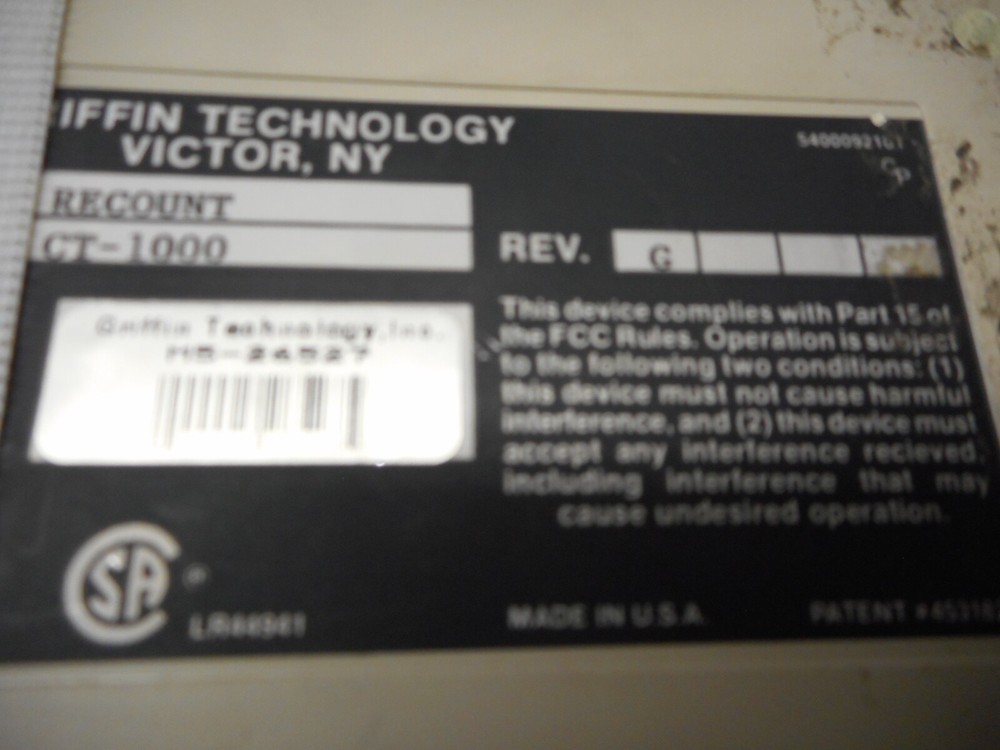 Griffon Model CT-1000 Credit Card Reader With Power Supply