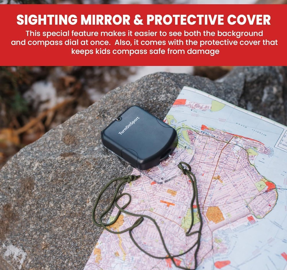 Sighting Compass Mirror Adjustable Declination - Boy Scout Compass Survival