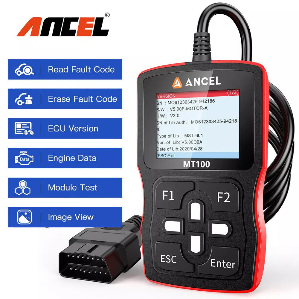 ANCEL MT100 Motorcycle Diagnostic Scan Tool Code Reader OBD2 Scanner Engine ABS