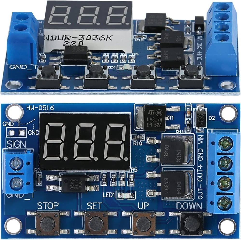 Versatile DC 5V-36V Relay Timer Module with LED Display - Powerful Control