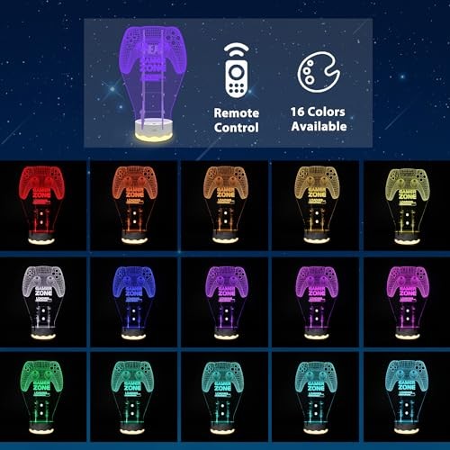 Light up Headset and Controller Stand, 16 Colors 3D LED Lights Gamepad