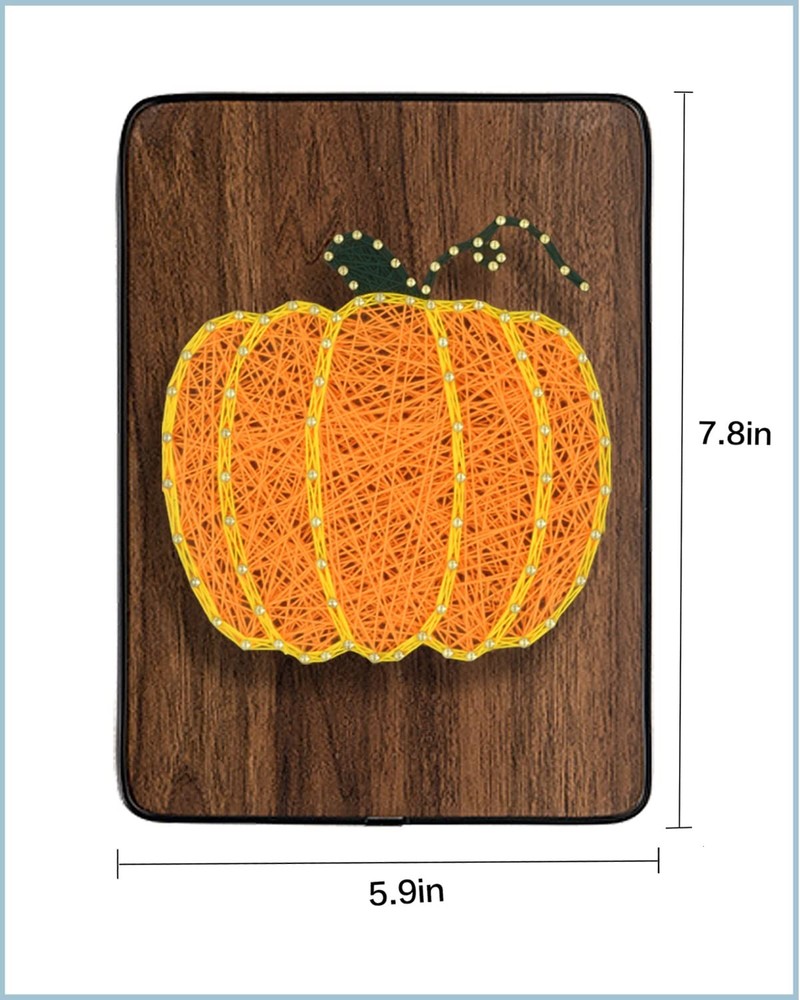 BAZIMA DIY String Art Kit for Beginner, Pumpkin Craft Kit,Unique Orange