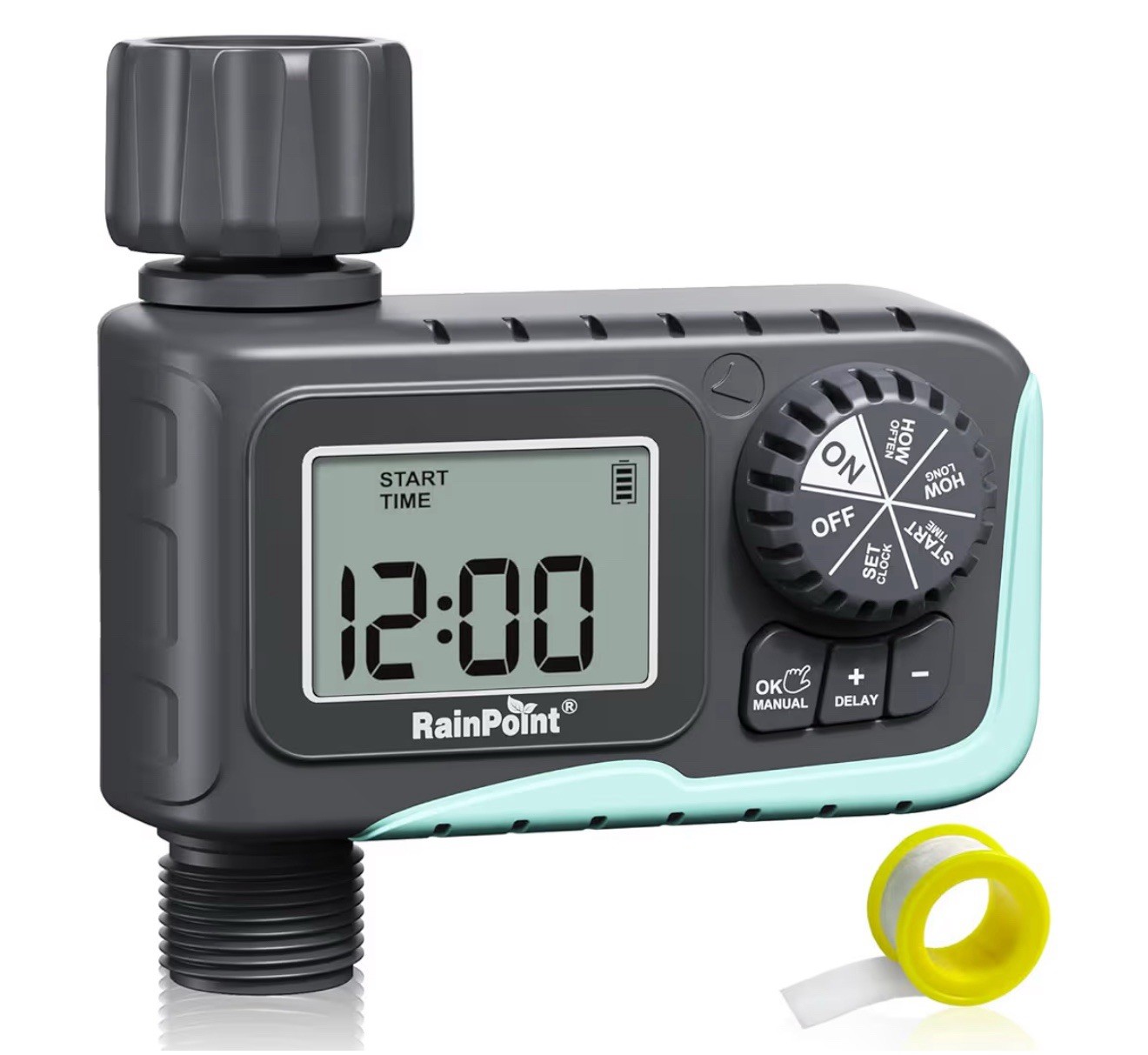 RAINPOINT Sprinkler Timer Outdoor, Water Timer for Garden Hose, Programmable