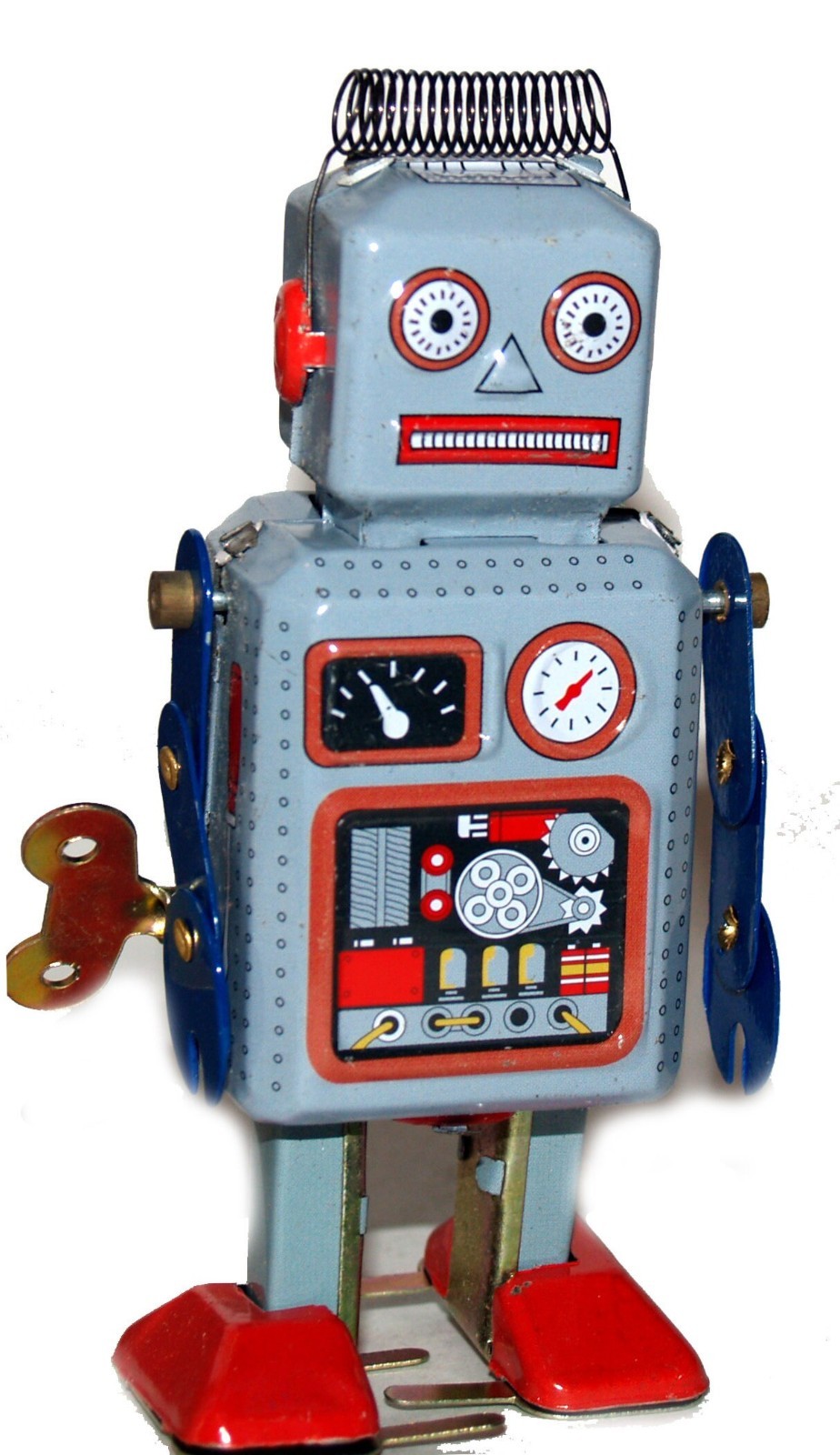 TIN TOY ROBOT Wind Up Blue Retro Collectible Mini Radicon MS294