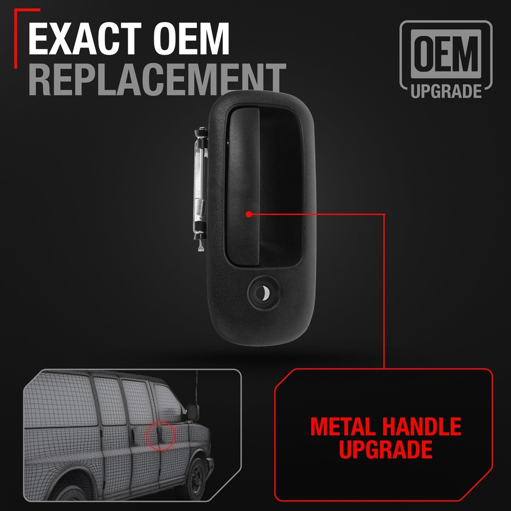 Passenger Door Handle for Express, Savana - Black - Front Passenger Side Handle