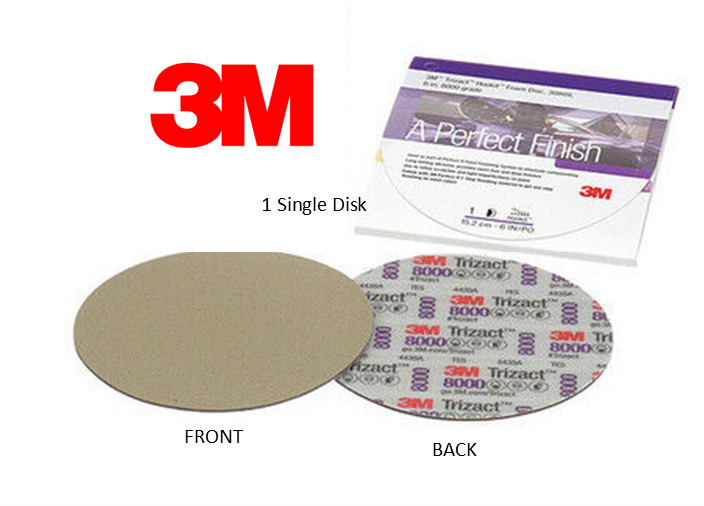 3M 30809 Trizact 8000 grit Hookit Foam Disk, 6" DA Size, 1 single disk