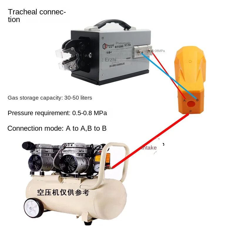 Pneumatic Terminal Wire Crimper Tools Cold Pressing Automatic Crimping Pliers