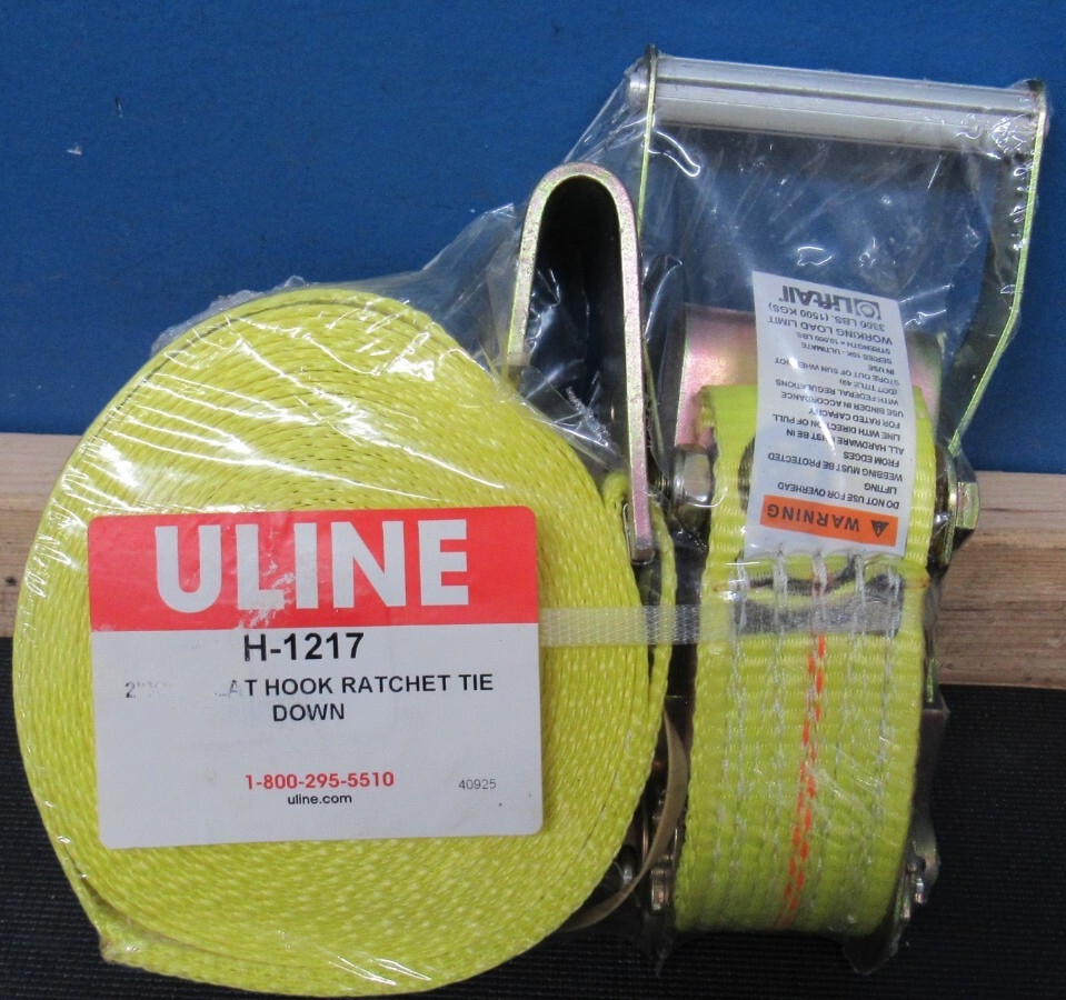 Uline H-1217 flat hook ratchet tie down