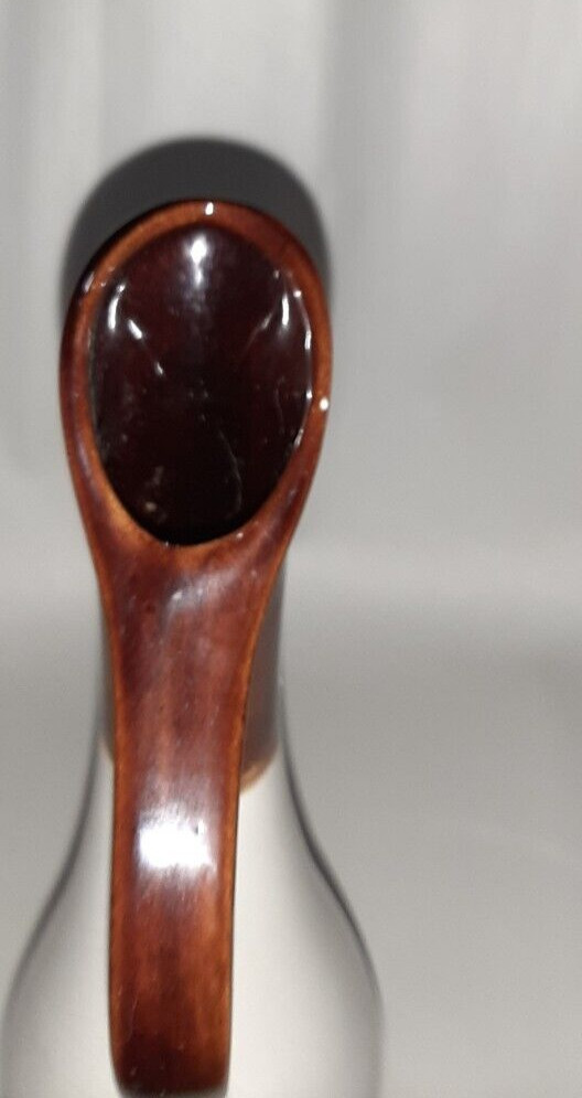 pottery pitcher white and brown drip spout 10"