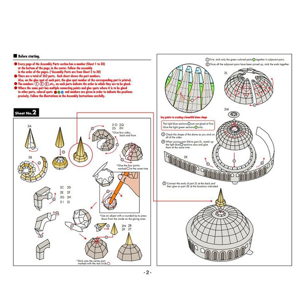 Blue Mosque Sudan 3D Paper Model Replacement Accessories Commponents Beautiful
