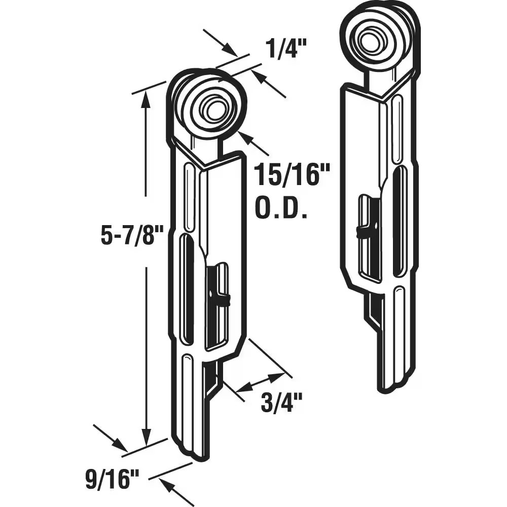 Steel, Frame Mount, Closet Door Roller Set