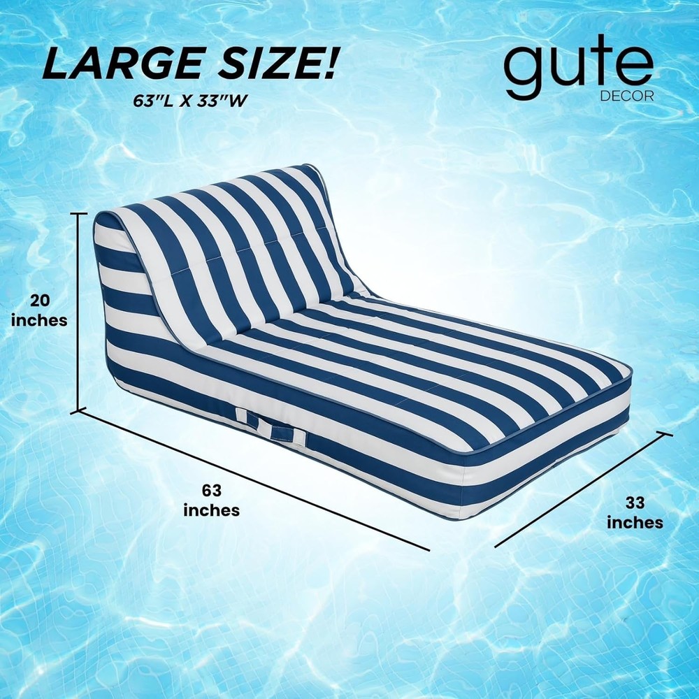 Blue Pool Float Lounger Recliner Large Water float Relaxing Sunbathing