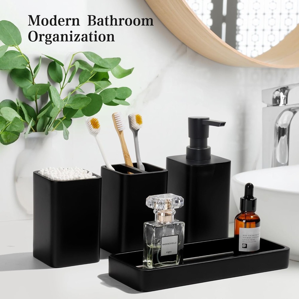 Bathroom Accessories Set, 4 Pcs Bathroom Accessory Set, Soap Dispenser, Toothbru