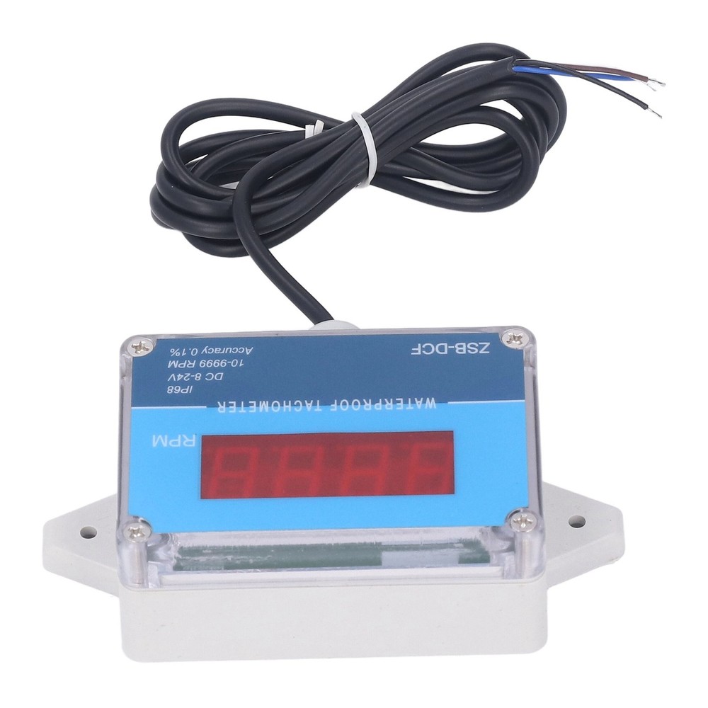 Motor Tachometer Speed Meter Sensor IP68 LED Digital Display DC 8V‑24V✈