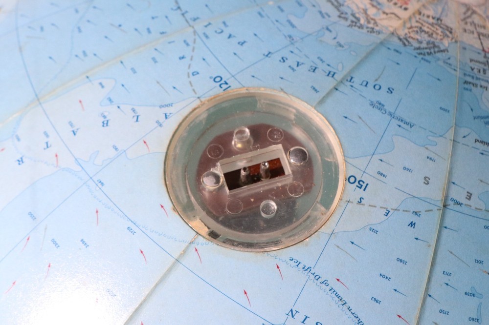 National Geographic Globe on Plastic Base circa 1965