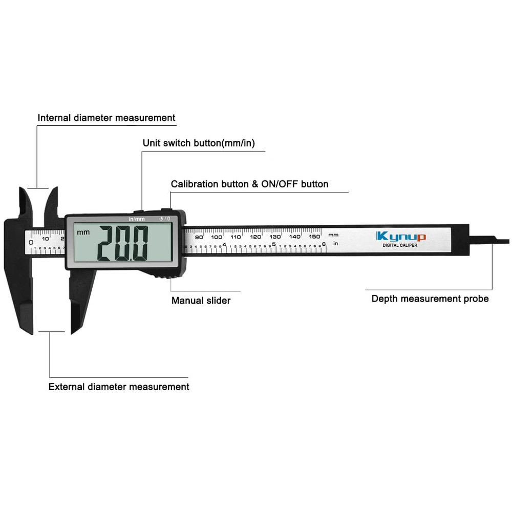 Digital Caliper with Large Screen, Caliper Measuring Tool, Micrometer Caliper Di
