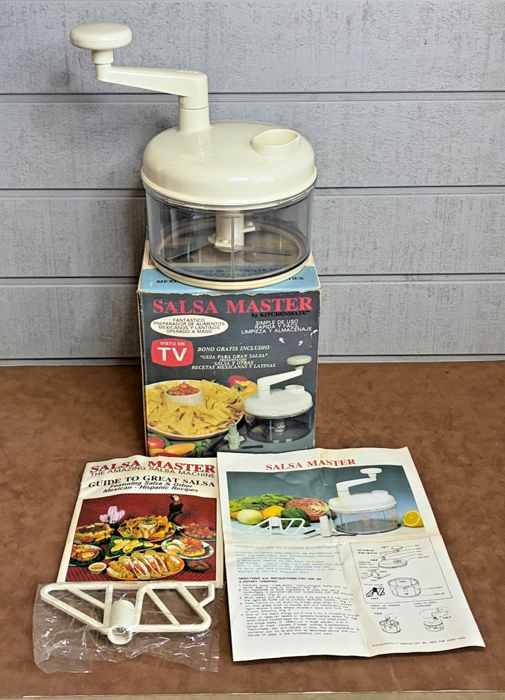 SALSA MASTER by Kitchenmate Hand Food Processor ~ Original Box w/Recipe Booklet