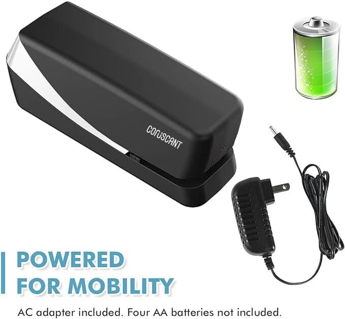 Coruscant Electric Stapler, Automatic Heavy Duty，25 Black and Silver