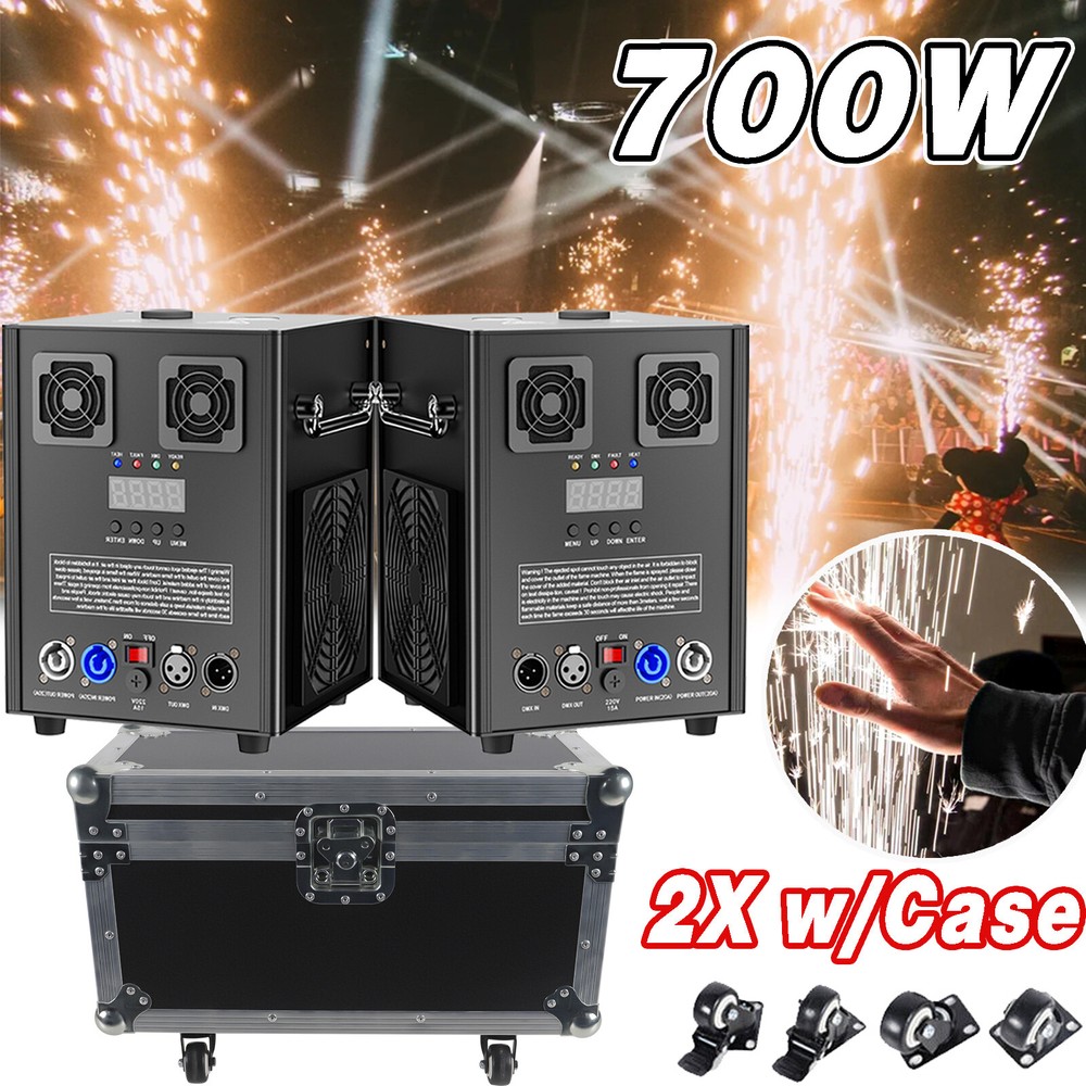 Cold Spark Machine 700W Stage Effect DMX Firework DJ Event Party Wedding/Case