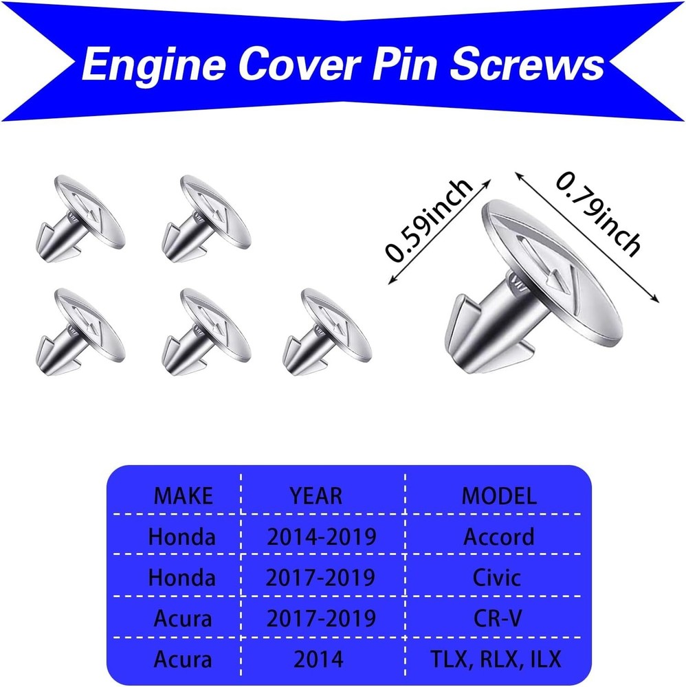 8 PCS Engine Lower Cover Pin Screws, Engine Splash Shield Hardware Screws Bol...