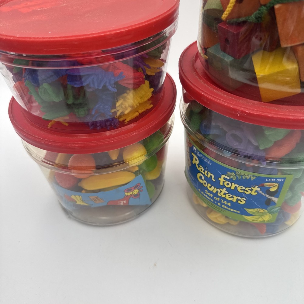 Lot Of 3 Learning Resources Counters Sorting Rain Forest  Fruit  Backyard Bugs