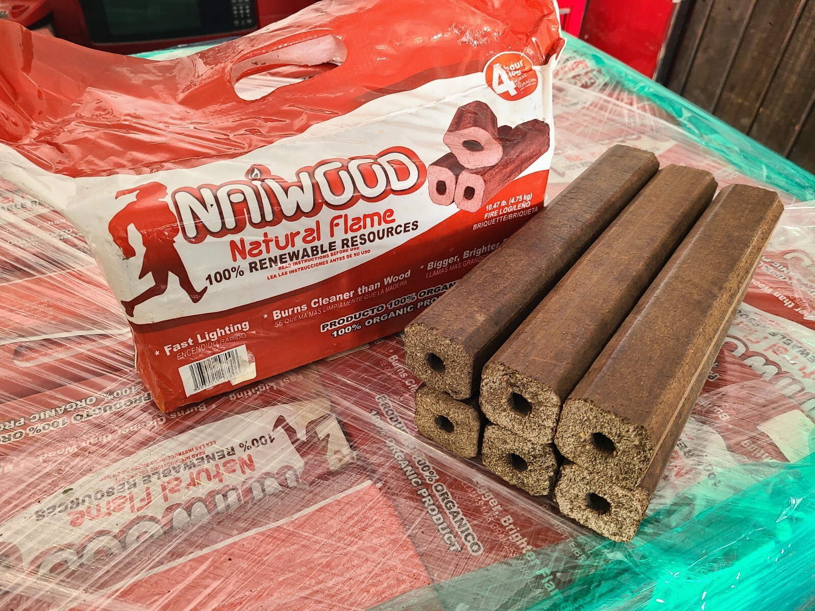 Pallets Of 100% Organic Firewood 2,282 Lbs Of Firewood 218. 10lbs a Bags