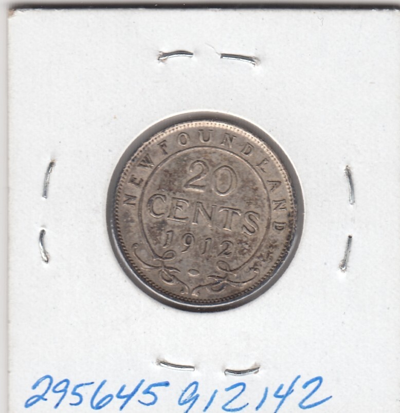 1912 Newfoundland Twenty Cent Silver Coin