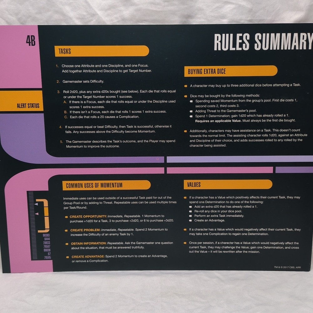 Star Trek Adventures RPG Starter Rules With Extra Reference Sheets