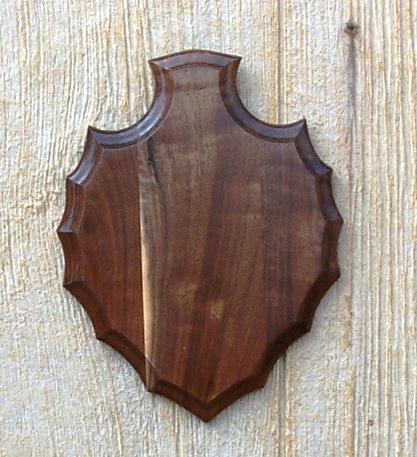 Solid Black Walnut Arrowhead Antler Mount Plaque