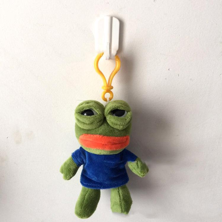 45cm Sad Frog Plush Toy Soft Stuffed Pillow Magic Expression Pepe With Babies