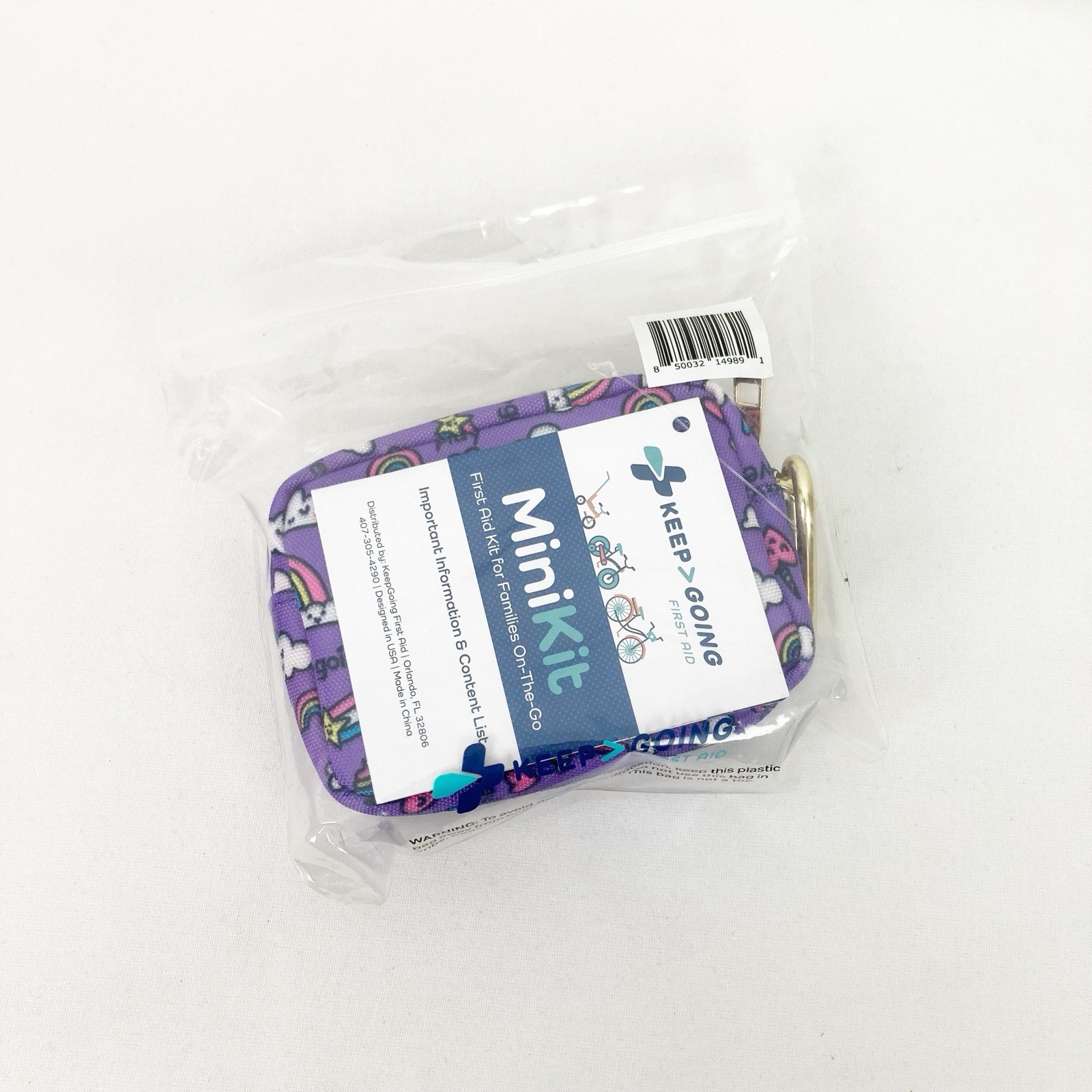 Keep Going First Aid Mini Kit (60 Pieces) Purple Rainbow Brand New