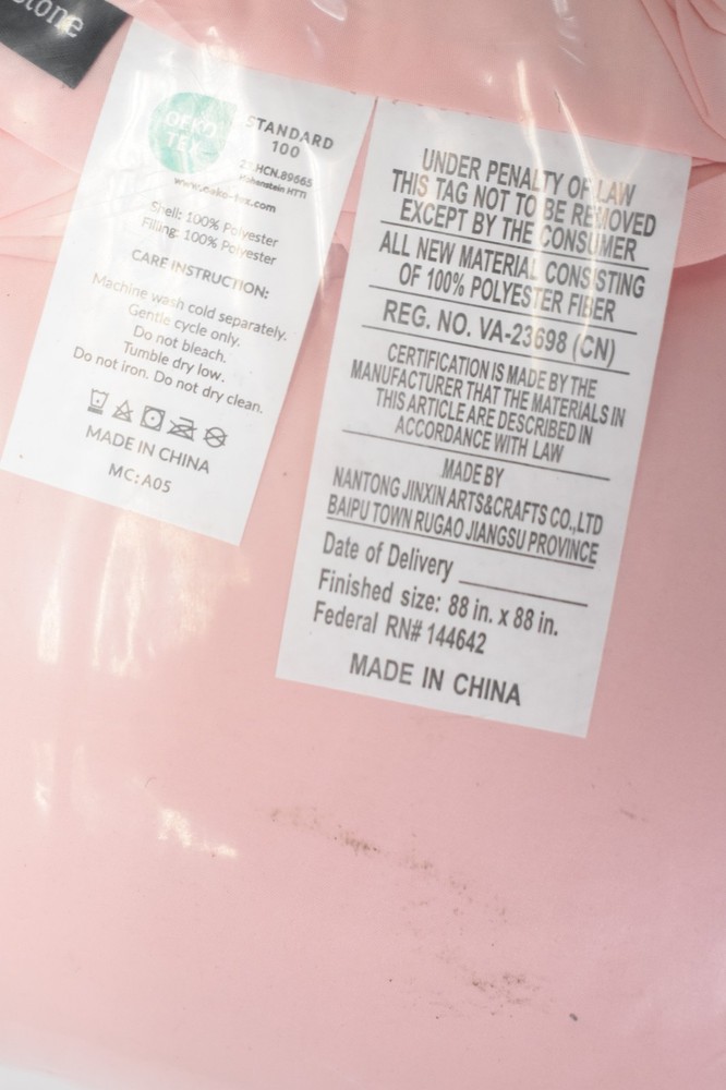 Maple & Stone Comforter Blanket 88" x 88" Pink Bedding Lightweight Set