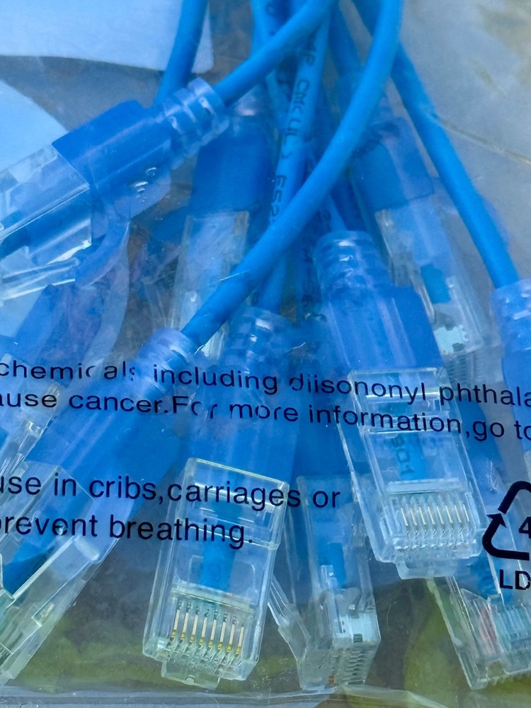 MONOPRICE Cat6A, 10G SlimRun 10 PIECES, 1FT ETHERNET PATCH CABLE .