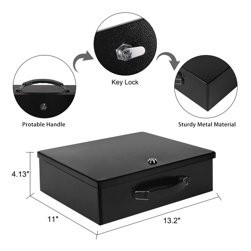 Fireproof Document Box,X Large Fire Resistant Safe Box with Key Lock for Home...