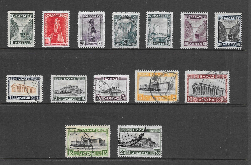 GREECE SCOTT 321 - 334 MINT/USED SET - 1927 ISSUE