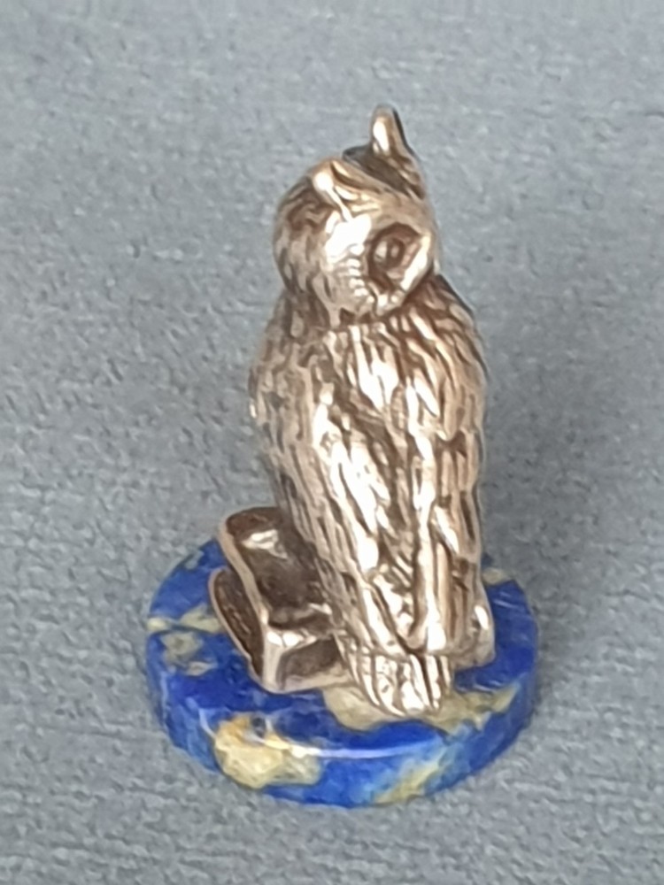 Owl. Eagle owl. Sterling silver 925. Height 1" ( 25 мм).