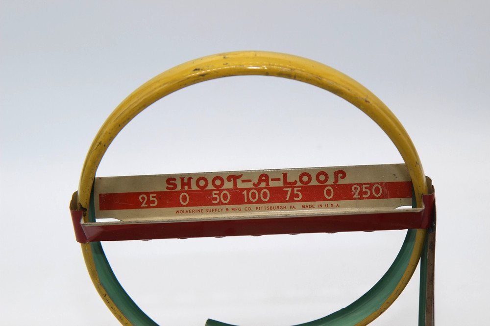 Vintage Wolverine Shoot A Loop Marble Game Tin Litho