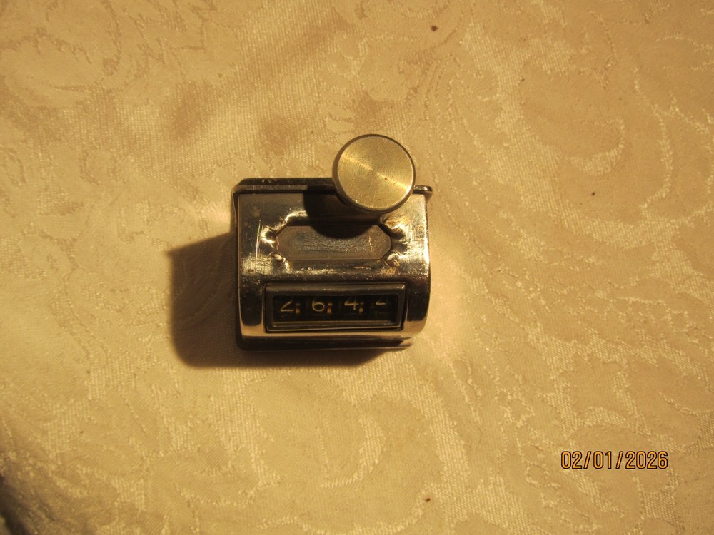 Vintage Single Chrome Store Hand Counter Model 13A