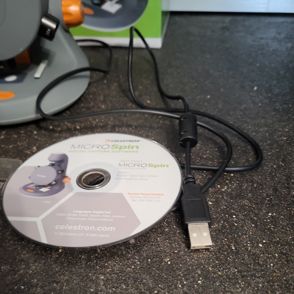 Celestron Micro Spin USB Digital Microscope Microspin 100X to 600X Magnification