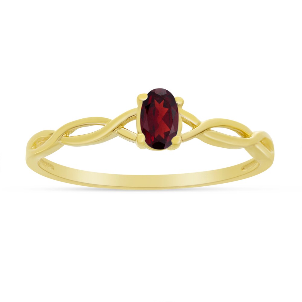 14k Yellow Gold Oval Garnet Ring