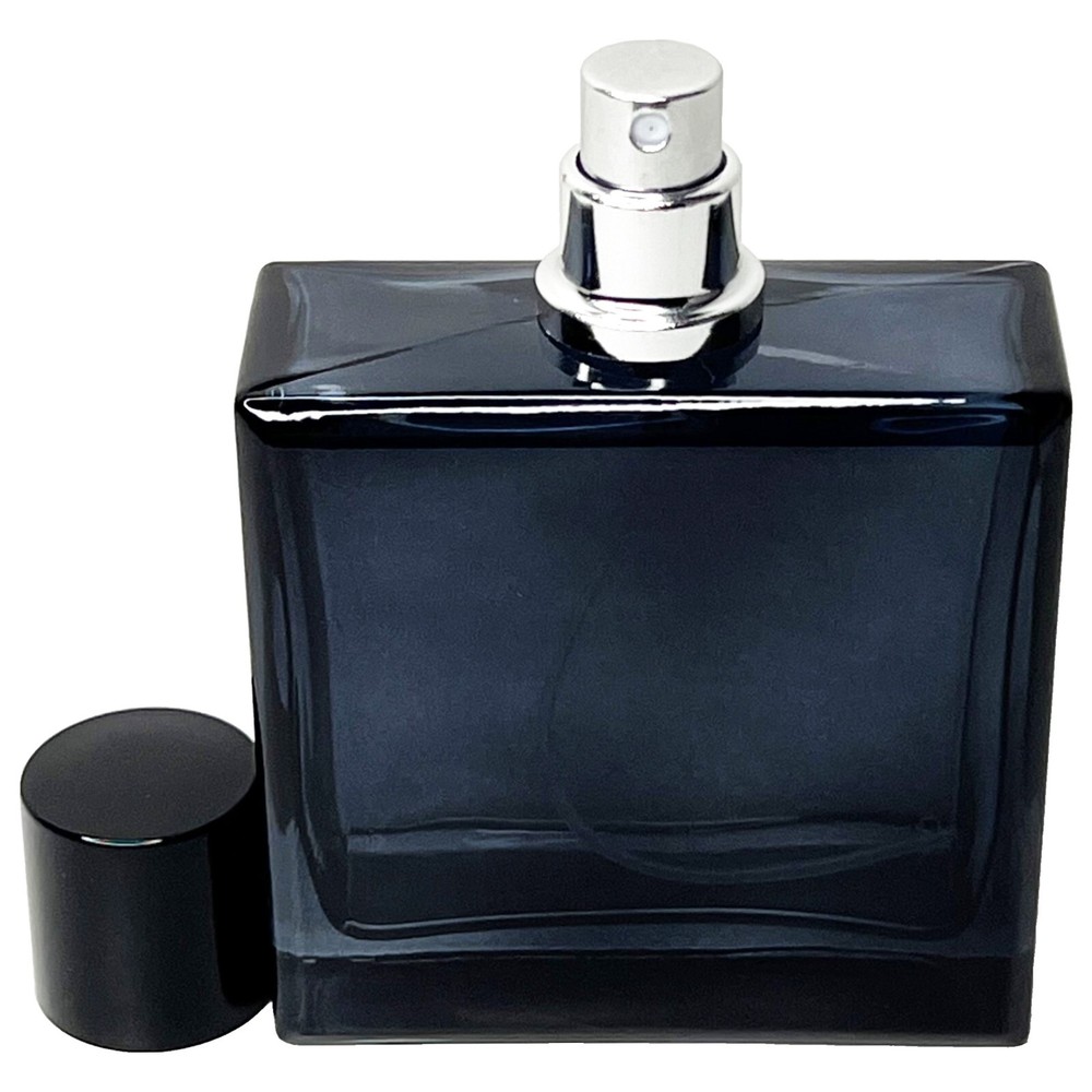 100ml 3.4oz blue glass square perfume spray bottle decant refillable