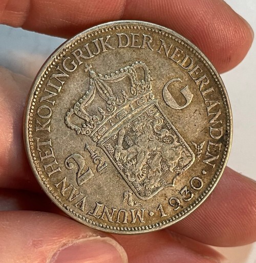 Netherlands - 1930 Large Silver 2 1/2 Gulden