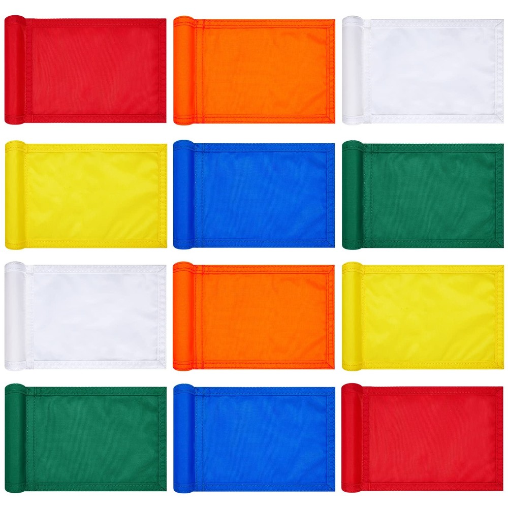 12 Pcs Solid Golf Flag Target Flag with Tube Inserted Waterproof Putting Gree...